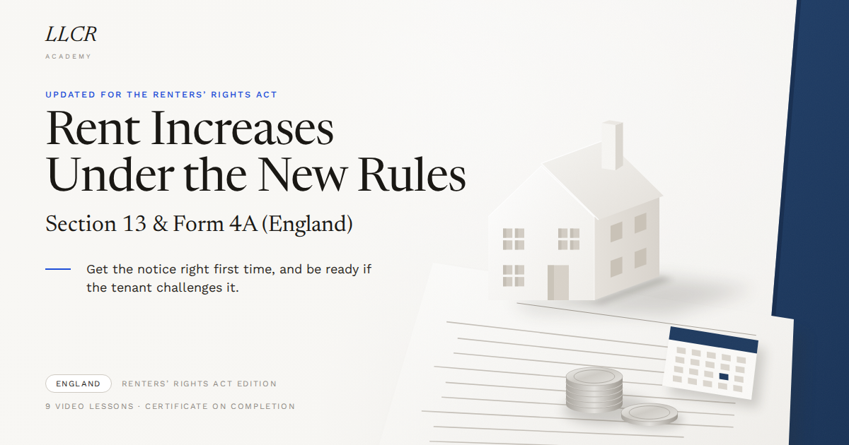 Rent Increases Under the New Rules course cover